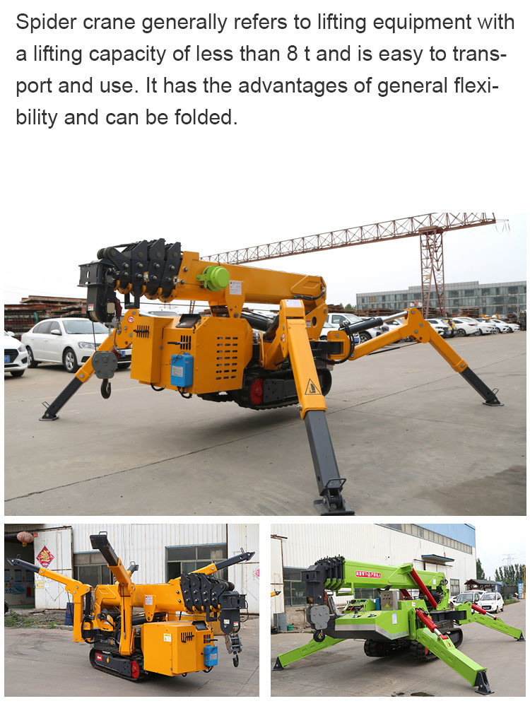 3 Ton Assembly Wireless Remote Control Elevator Crawler Cranes 12v 45AH Spider Crane