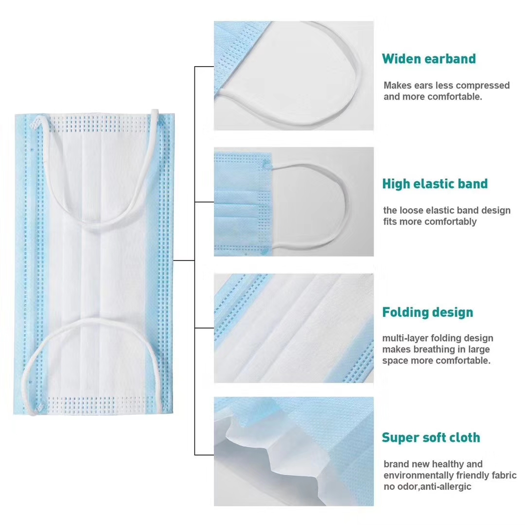 Surgical Anti Pollution Nonwoven Disposable Medical Face Mask