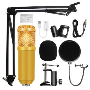 Studio Microphone Condenser Microphone With Pop Filter&Phantom Power Vocal