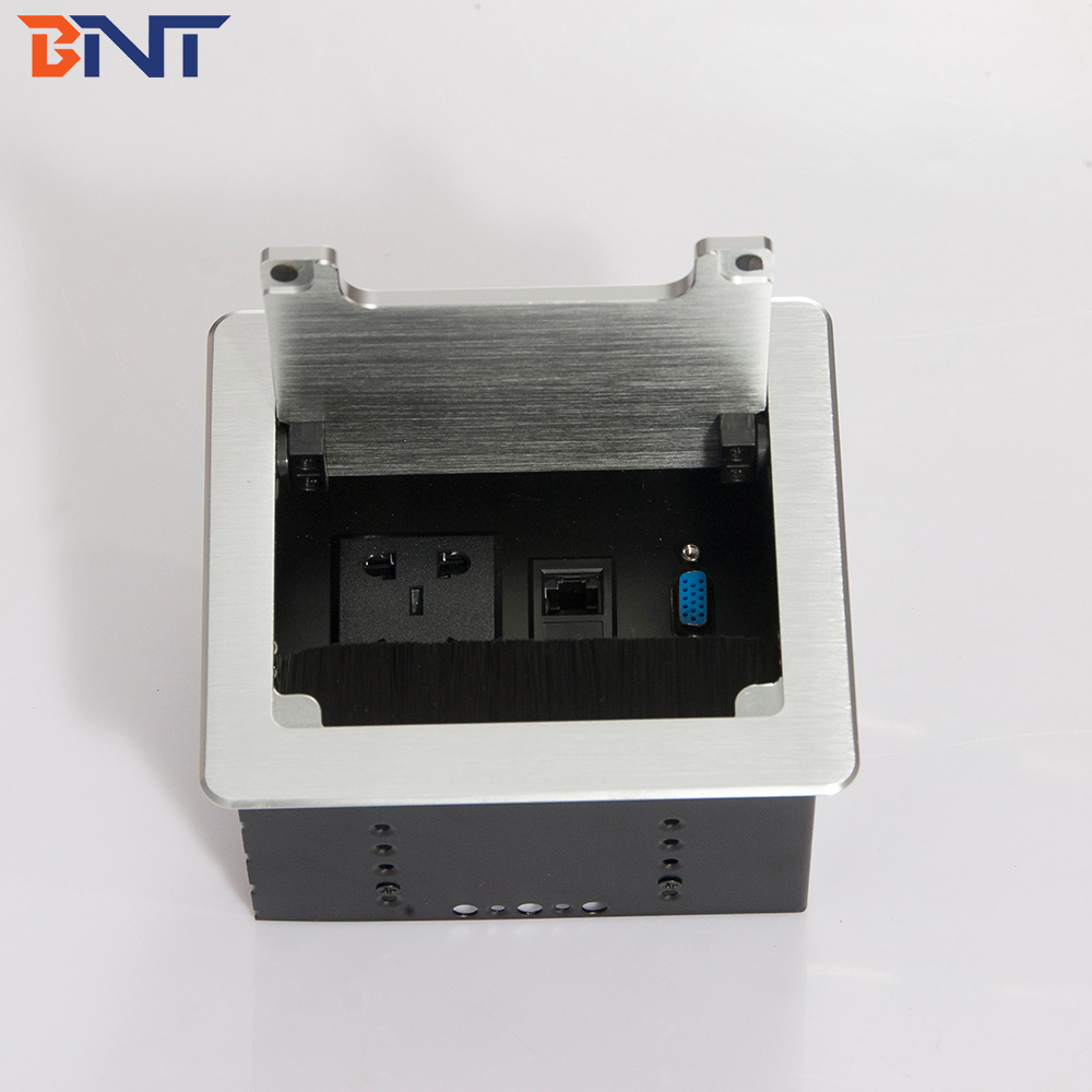CE approved soft closed clamshell table socket box with rj45