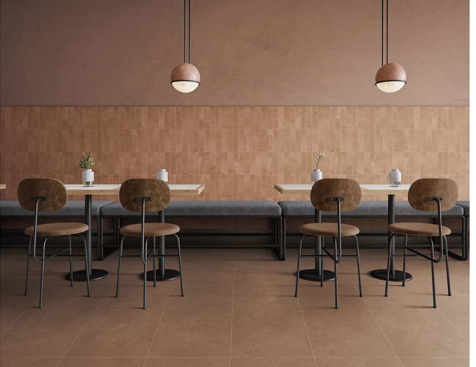 Acid-Resistance Baby Face Glazed Ceramic Tiles And Indoor Wall Elegant Tiles Of Hotel 400x800mm Brown