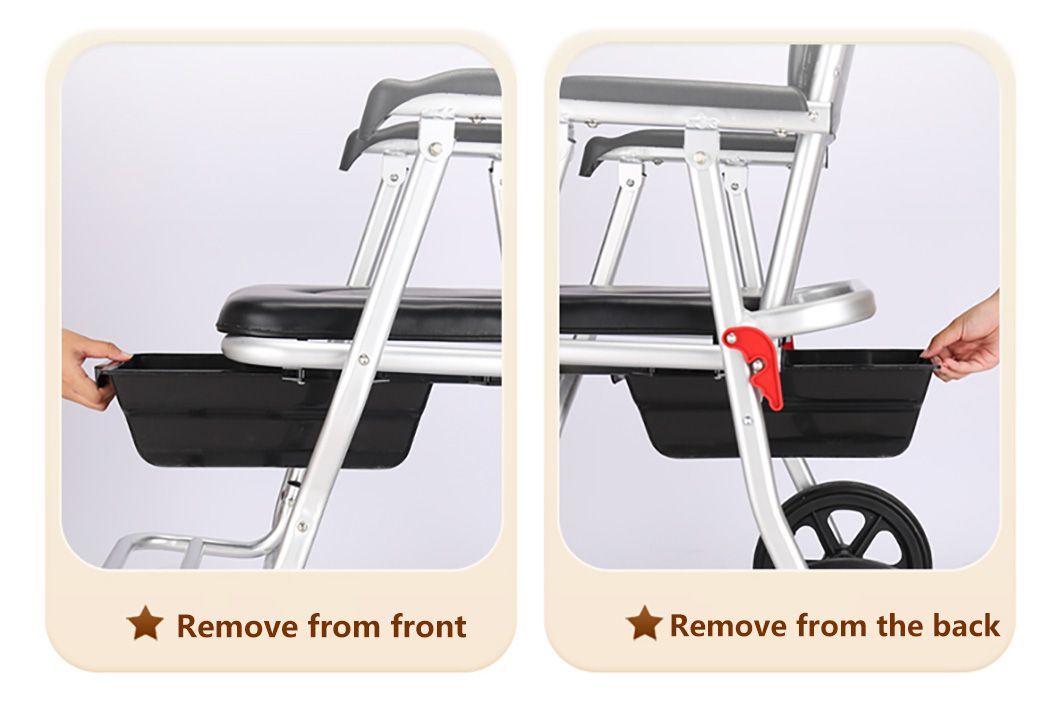 Pregnant Women and Elderly People Sit in Potty Chairs with Wheels