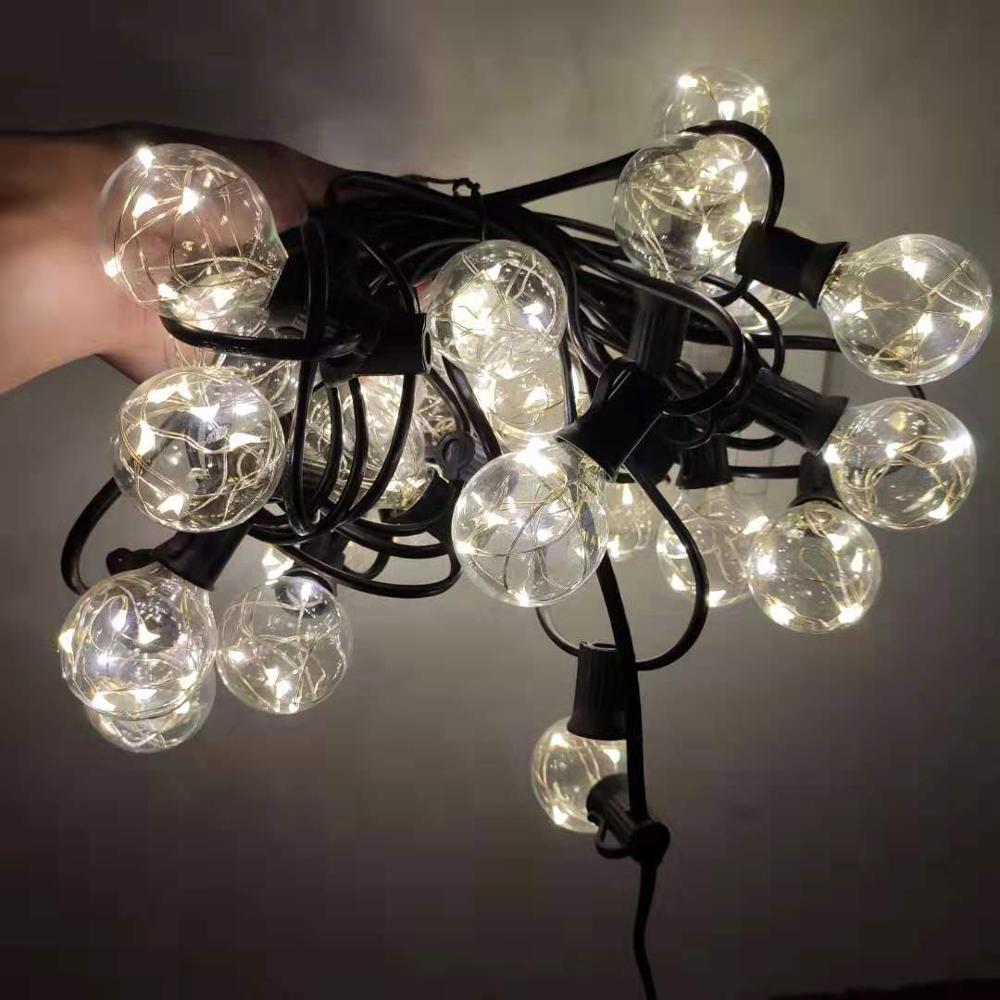 Chinlighting LED Copper Wire G40 String Lights 12ft with 12 Bulbs