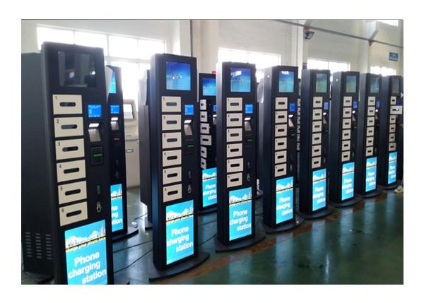 Public Bars Casinos Mobile Device Charging Station Kiosk with 19 Inch Advertisin