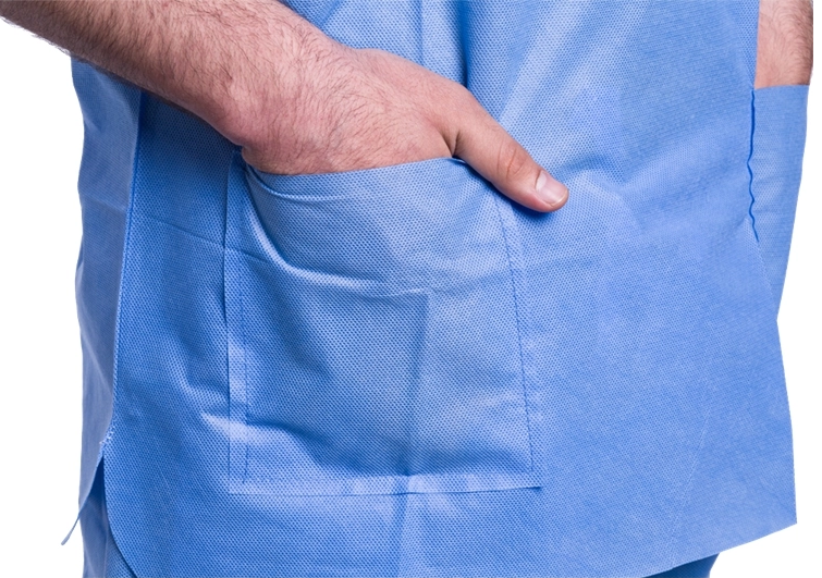 Non Woven Disposable Scrub Suits , SMS Medical Scrub Sets
