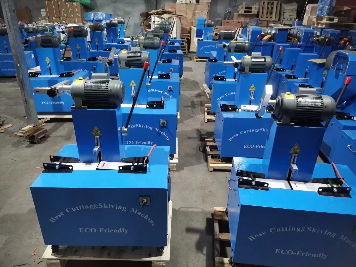 Portable And Lightweight 12V Vlotage Car Loading Electric 2 Inch Blue Color Hose Skiving Machine 530mmX480mmX500mm 35kg For Hose Skiving Machine/Hose
