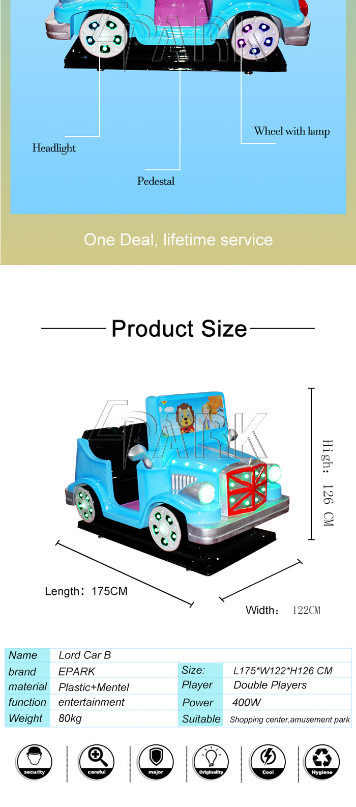 Coin Pull Lord Car B Arcade Game Kiddy Ride Machine For Amusement Park