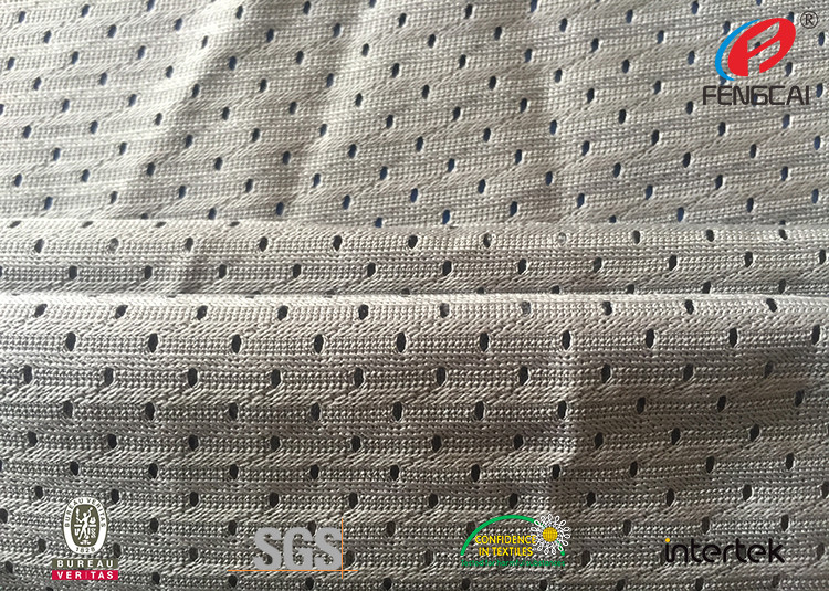 150gsm DTY Yarn Sports Mesh Fabric Breathable Mesh Material 11*1 Semi Dull