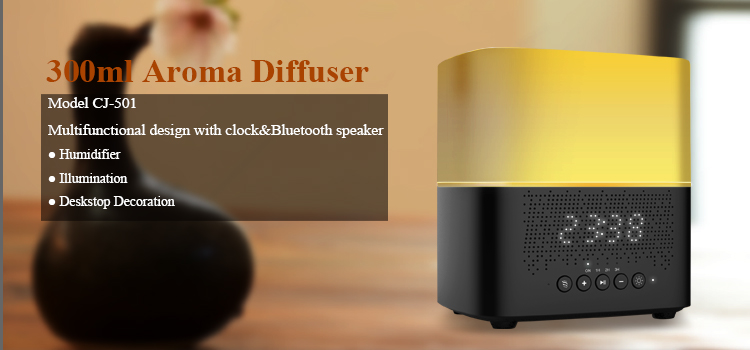 Ultrasonic Essential Oil 300ml PP Wood Aromatherapy Diffuser