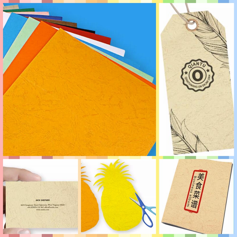 Colorful Uncoated 230gsm Leather Grain Paper A4 A3+ Binding Cover Paper