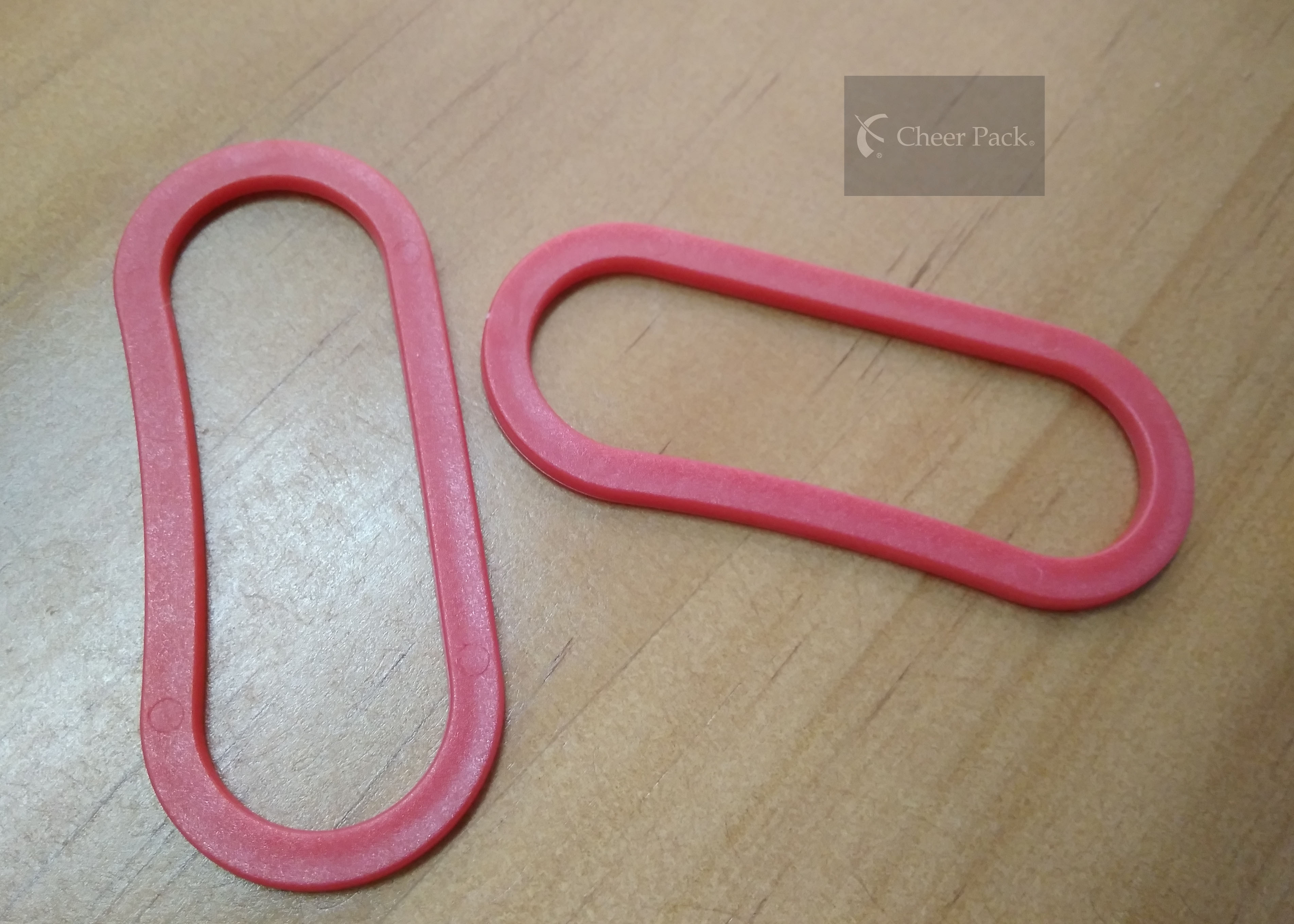 Heat Seal Style Plastic Bag Handles Red Color PE Carrier Bag Handle Holder