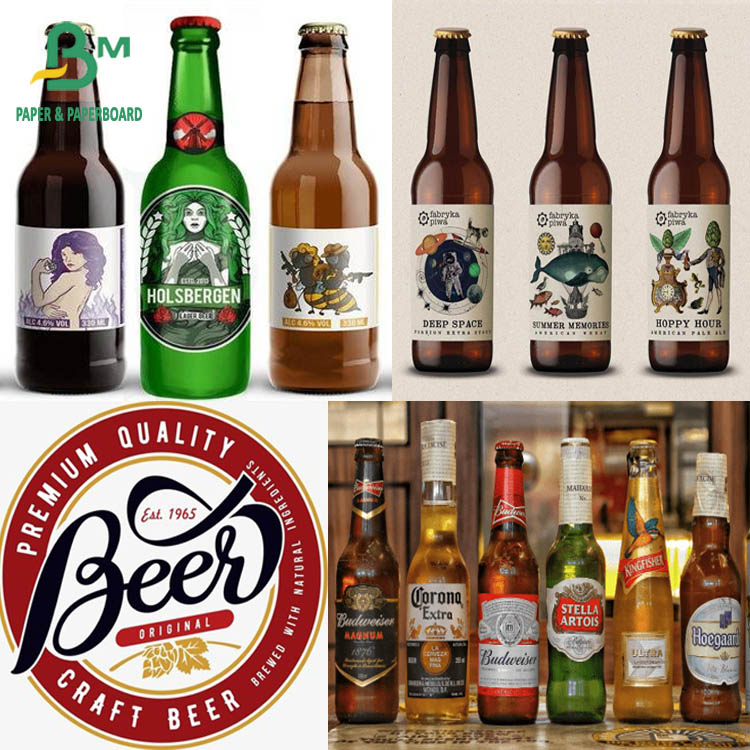 65gsm 70gsm 75gsm White Beer Lable Paper For Offset Printing 49cm 68cm 75cm