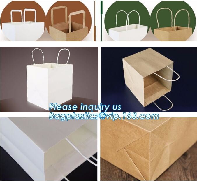 Flower carrier bag with different color customized pot plants kraft paper bag with handle,stamping logo fancy paper flow