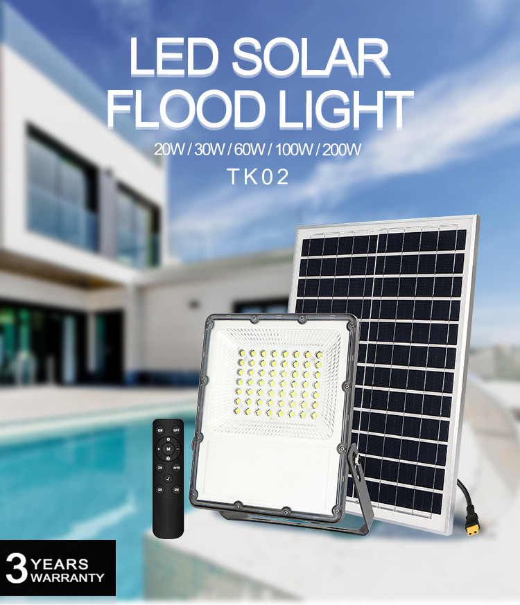 Die Casting Aluminum LED Soalr Powered Flood Ligtht High Efficiency 170lm/W EMC