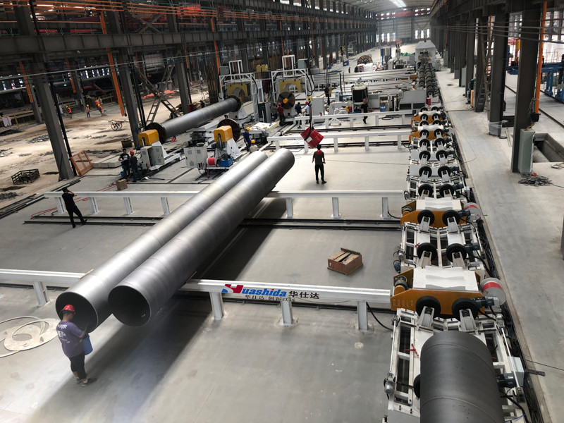 Preinsulated Pipe Making Machine For PU Spraying PE Film Wrapping 2-Step Method