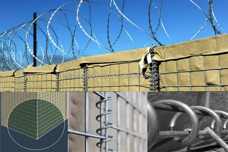 Square Hole High Tensile Strength Beige Geotextile Zinc-Coated Defensive Sand Barrier