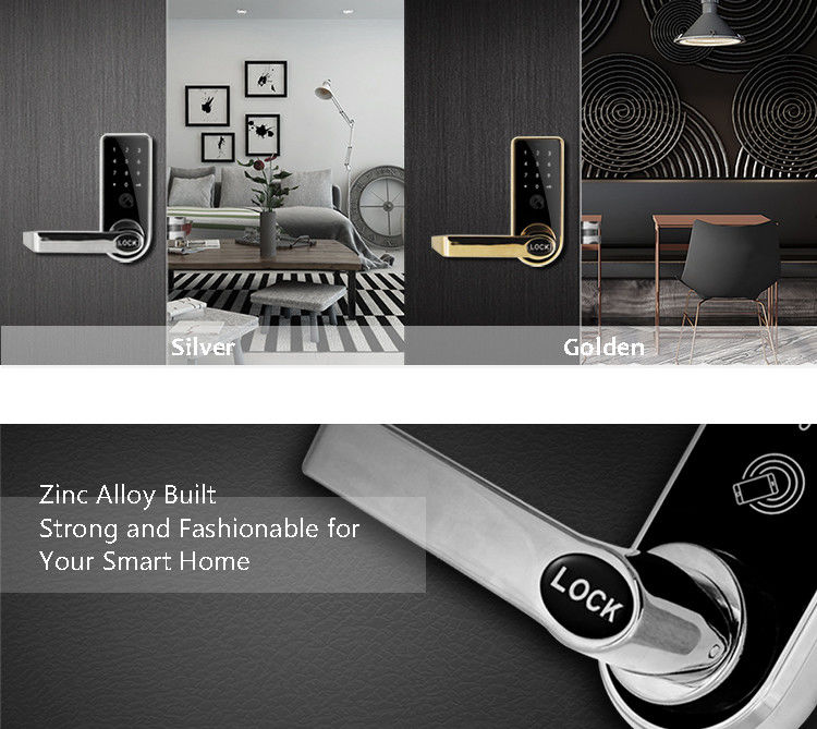 Apartment Digital Front Door Lock , Bluetooth Electronic Keyless Door Locks