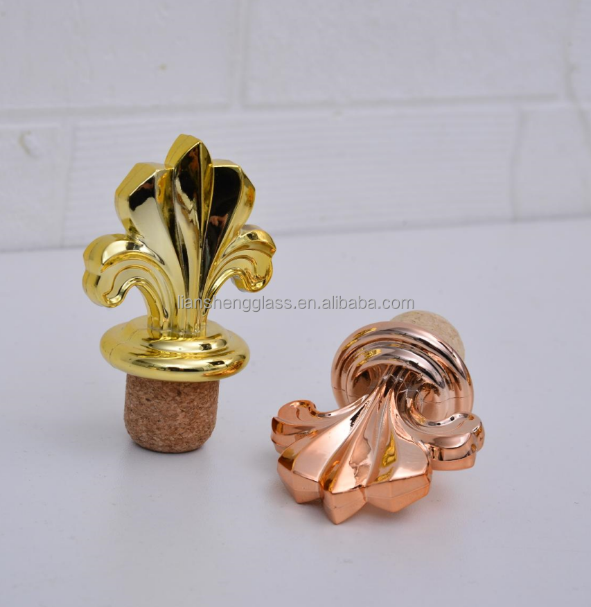 Flower Shape Cork Bottle Stopper For Non Spill Wine And Whisky Bottles Creative