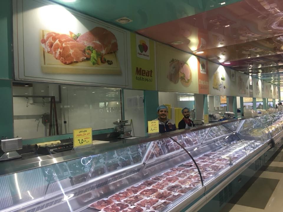Food Meat Deli Display Open Chiller Refrigerator Build In System For Hypermarket