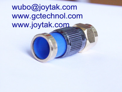 F Compression Connector coaxial compression connector for RG6 coax cable