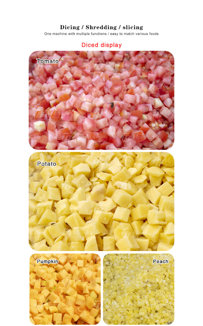 1000KG/H Large plant equipment large fruit and vegetable dicing machine aloe dicing machine potato and strawberry dicing