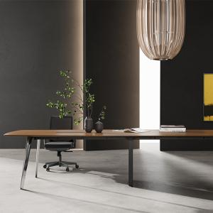 Support customization Modern Design Dark Wood Grain Conference Table With Cold