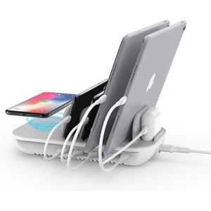 Multi-device Charging Stations with wireless Charging for iPhone and Android