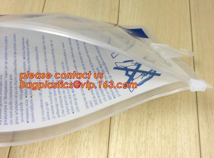 hanger bag with zip lock on the top,Frosted Zip lockk bag EVA PVC hanger bag for clothes, EVA frost drawstring bag, Froste