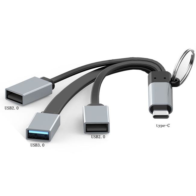  Tinned Copper Type C To USB Hub Adapter PVC Type C To Usb Otg Adapter Manufactures