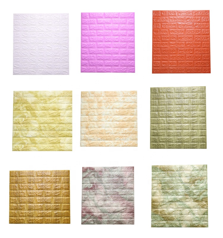 Self Adhesive PE Foam Wallpaper For Living Room Peel And Stick Wall Sticker