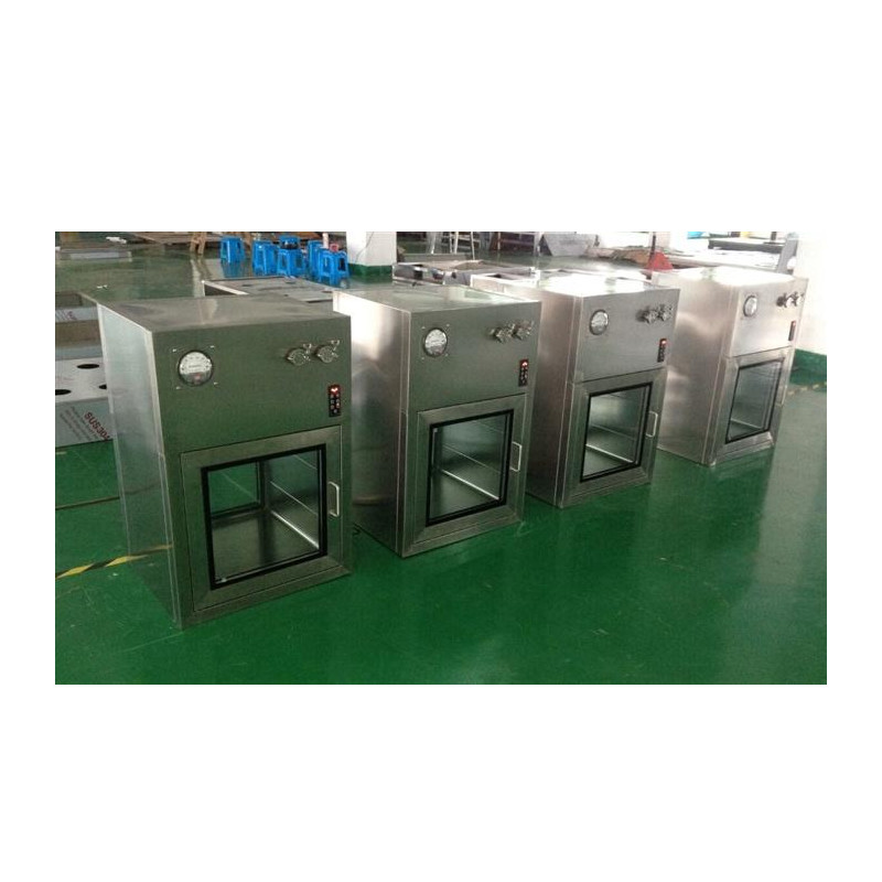 SUS201 Stainless Steel Pass Box GMP Laminar Air Flow Cleanroom Pass Through Box