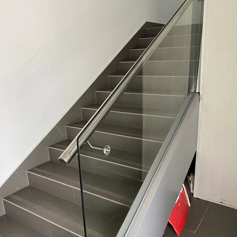 Vintage Design Glass Stair Hand Railings Powder Coated / Polished / Brushed / Anodized Finish