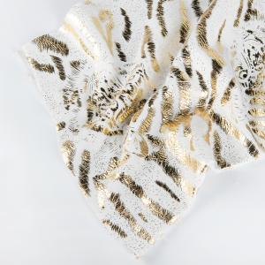 China 240gsm Soft Polyester Star Foil Printing Gold Bronzed pv plush Fabric For Making Toys on sale