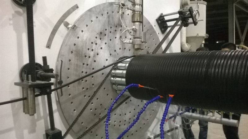 HDPE Hollow Structure Wall Spiral Pipe Plastic Extruder Extrusion Line