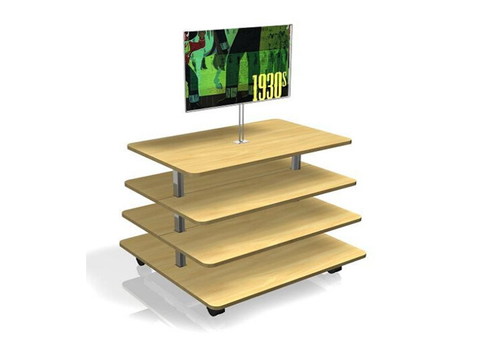 Middle Flooring Stand Wood Display Table , Practical 3 Tier Retail Display Tablev