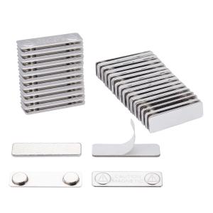 China 2 Neodymium Magnets Back Magnetic Name Badge Holders Block Design on sale