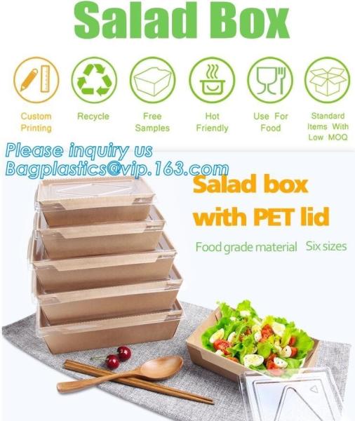 Disposable kraft paper lunch boxes, food grade paper boxes with logo,Disposable