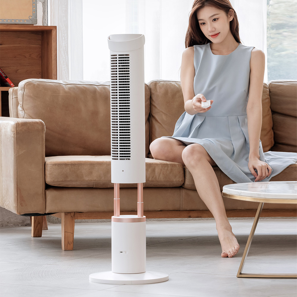 Bladeless Cooling Tower Fan Five Speeds Polymer Battery Air Circulator Cooling Fan