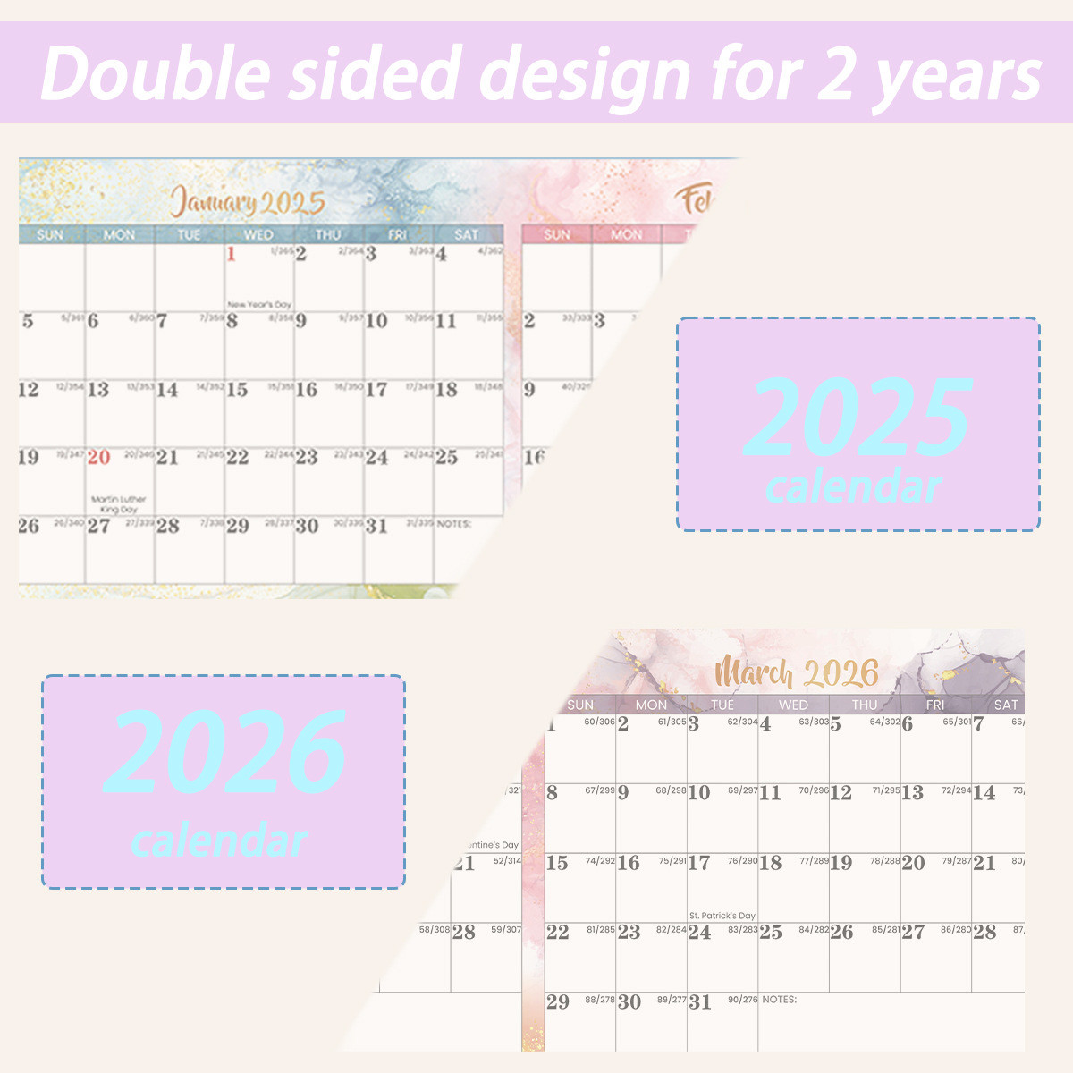 Spiral Bound Custom Wall Calendar With Holiday / Seasonal Theme And Full Color Printing