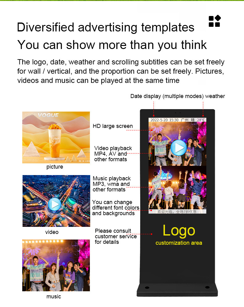 85 65 55 43 inch outdoor lcd screen advertising display screen kiosk digital signage and displays totem