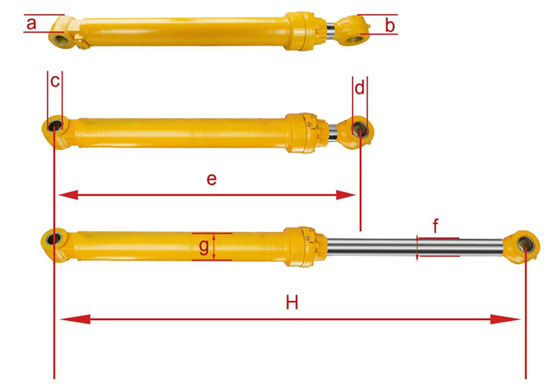 707-01-0A460 707-01-0A450 Arm Bucket Boom Double Acting Hydraulic Cylinder for PC270-7 PC300-7 PC350-7 Excavator