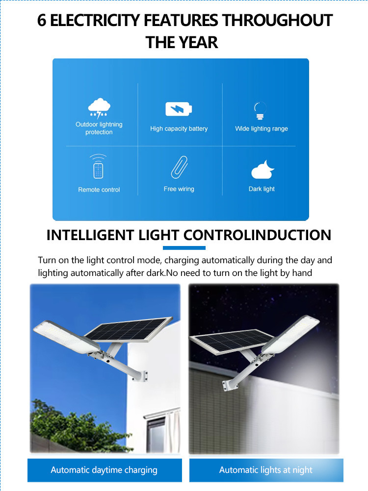 Powerful 3000 Lumens High Power LED Solar Street Lamp Garden Road Luminaria 300w Outdoor Wholesale Solar Sensor