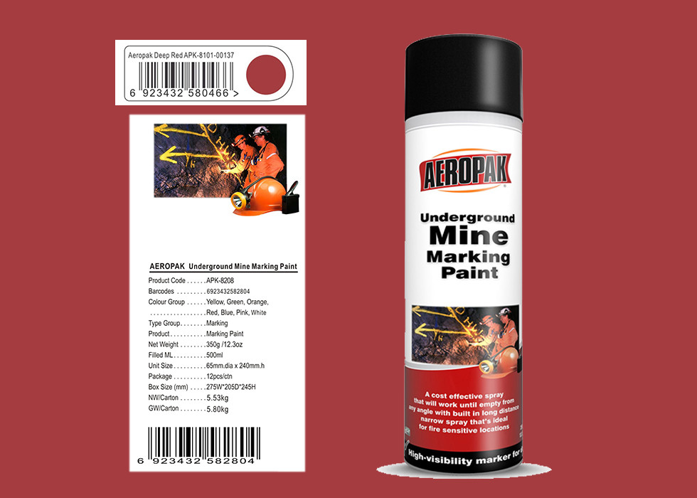 AEROPAK 500ML deep blue Underground Mine Marking Spray Paint for construction with MSDS