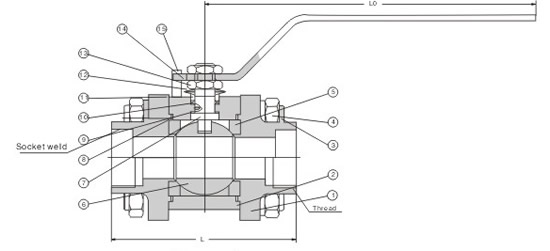 A105N / F304 Full Port Ball Valve Eco Friendly Materials Easy Maintenance