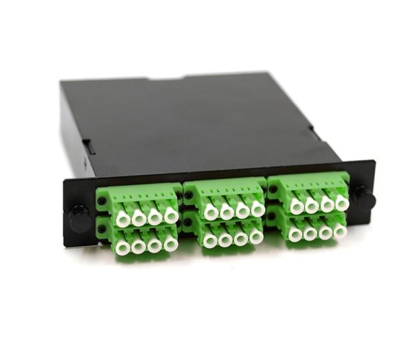 24 Fiber 0.9mm Cable MTP Casstte Module Green LC Adaptor OM5 PC Polish Patch