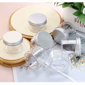 Plastic Jars Round Clear Cosmetic Container with Black Lids, Bagease Slime Jars