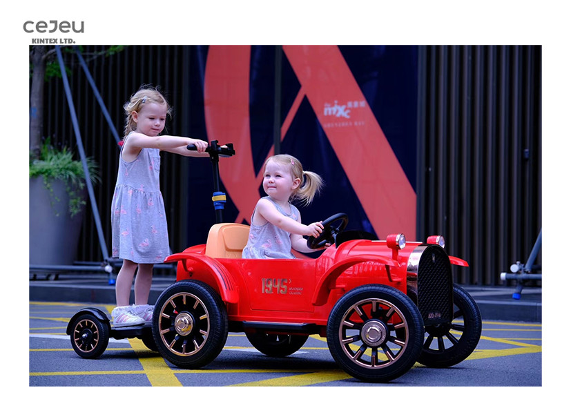 24KG Kids Ride On Toy Car Red Double Seater Vintage Ride On Car