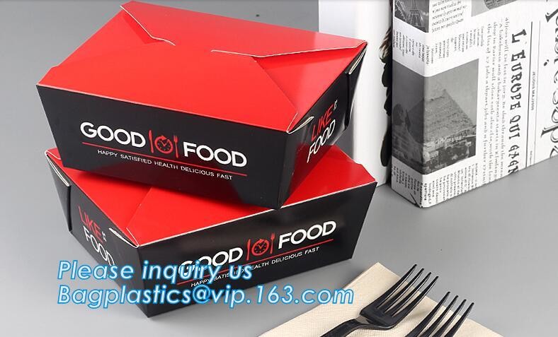 Cheap Cardboard foldable kraft paper lunch box with window,Lunch noodle fast food kraft paper box by customized logo pri