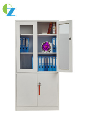 0.6mm Glass Door Storage Steel Office Cupboard Cabinets