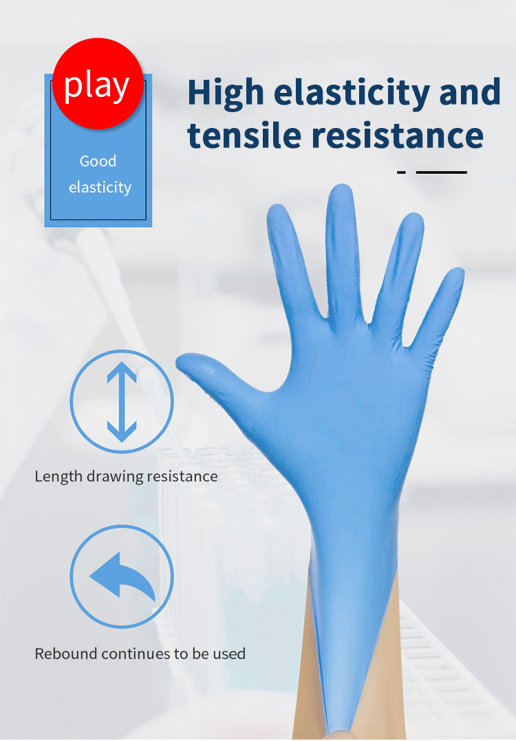 Ambidextrous 12X24CM Powder Free Nitrile Exam Gloves Medical Protective Gloves